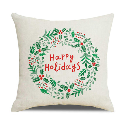 Merry Christmas Pillow Cover Christmas Snowflake Throw Pillow Case Square Decorative Cushion Cover for Sofa