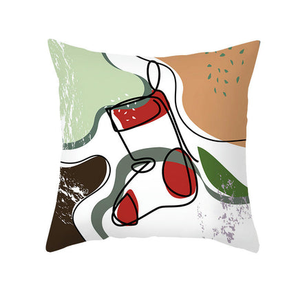 Merry Christmas Pillow Cover Abstract Christmas Throw Pillow Case Decorative Cushion Cover for Sofa
