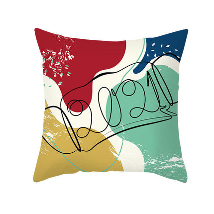 Merry Christmas Pillow Cover Abstract Christmas Throw Pillow Case Decorative Cushion Cover for Sofa