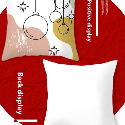 Merry Christmas Pillow Cover Abstract Christmas Throw Pillow Case Decorative Cushion Cover for Sofa