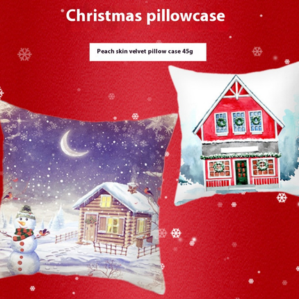 Snowman Throw Pillow Case Merry Christmas Pillow Cover Decorative Cushion Cover for Home Sofa