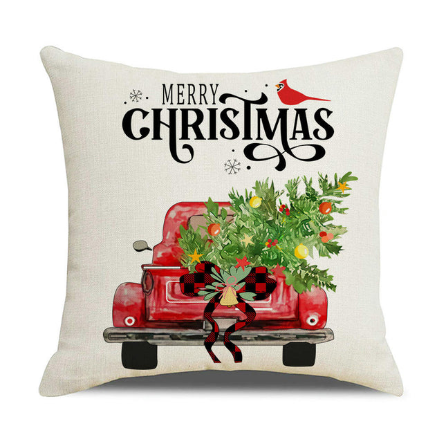 Christmas Throw Pillow Covers Elk Snowflakes Christmas Cushion Cover Decor Pillow Cases for Sofa