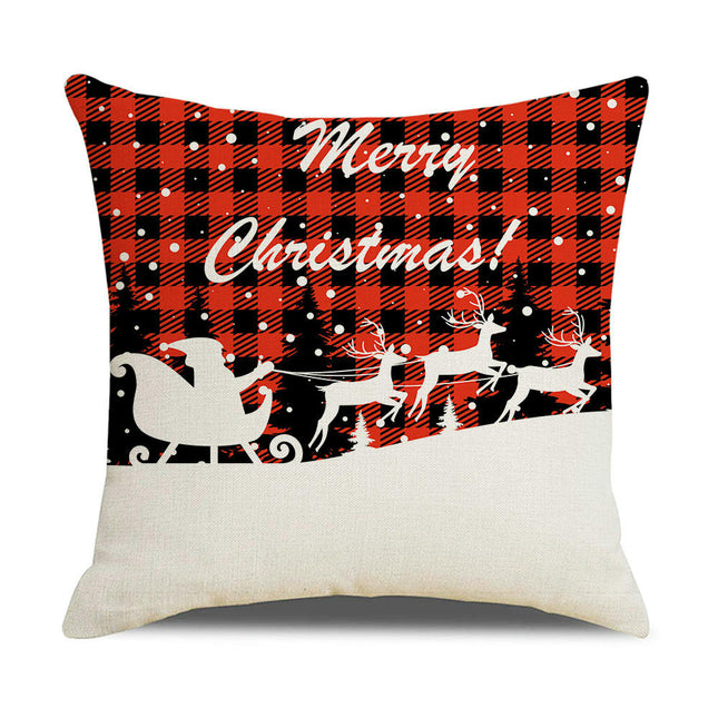 Throw Pillow Covers Merry Christmas Pillow Case Farmhouse Pillow Case Cushion Cover for Bed Sofa-A