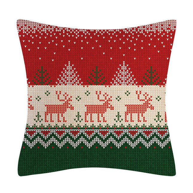 Christmas Decorations Pillow Covers Snowflakes Elk Throw Pillow Case Cushion Cover Decorations for Sofa