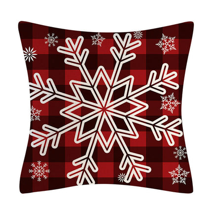 Snowflake Snowman Christmas Square Throw Pillow Case Cushion Cover Decorative for Sofa
