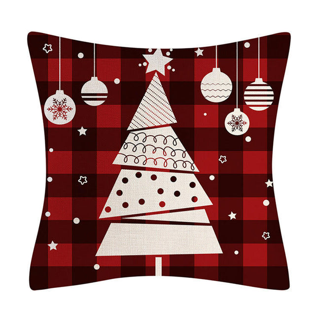 Snowflake Snowman Christmas Square Throw Pillow Case Cushion Cover Decorative for Sofa