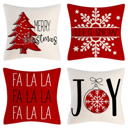 Christmas Throw Pillow Covers Sofa Pillow Case Home Decor Snowflake Xmas Trees Cushion Covers with Zipper