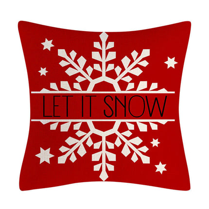Christmas Throw Pillow Covers Sofa Pillow Case Home Decor Snowflake Xmas Trees Cushion Covers with Zipper