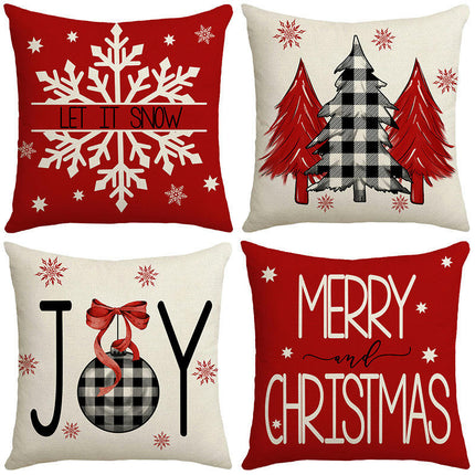 Christmas Pillow Cover Home Sofa Cushion Cover Living Room Holiday Decoration Soft Throw Pillow Covers-A