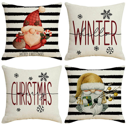 Christmas Pillow Covers Santa Claus Decor Throw Pillows Case for Couch Decorative Cushion Cases