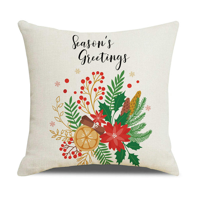 Merry Christmas Pillow Cover, Happy Christmas Throw Pillow Cover Xmas Cushion Case for Home Sofa Bed-A