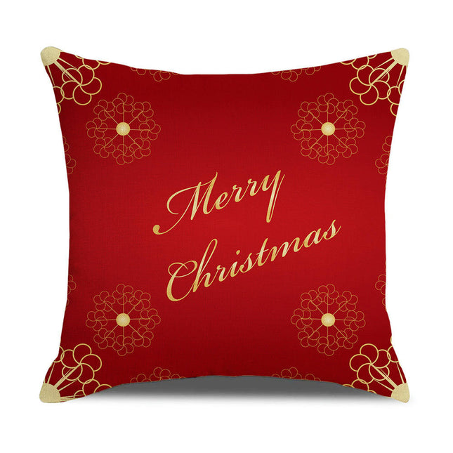 Merry Christmas Throw Pillow Covers Linen Red Decorative Cushion Cases Outdoor Pillowcases Home Decor