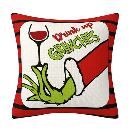 Green Christmas Pillow Covers Winter Holiday Throw Pillows Cover Christmas Decor for Couch Home Décor-A
