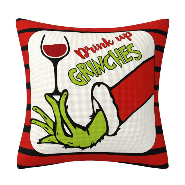 Green Christmas Pillow Covers Winter Holiday Throw Pillows Cover Christmas Decor for Couch Home Décor-A