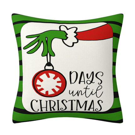 Green Christmas Pillow Covers Winter Holiday Throw Pillows Cover Christmas Decor for Couch Home Décor-A