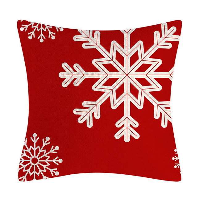 Red Christmas Linen Throw Pillow Cover Christmas Decorations Pillow Covers for Sofa Bed and Car-B