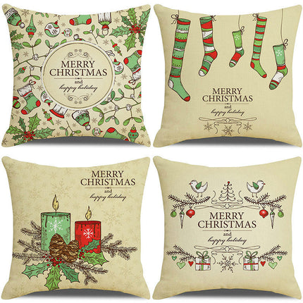 Christmas Pillow Covers Set of 4 Winter Throw Pillows Cover Holiday Pillow Covers for Sofa Home Decor