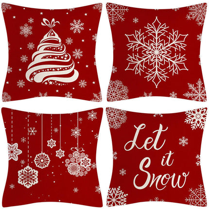 Christmas Pillow Covers Set of 4 Winter Throw Pillows Cover Holiday Pillow Covers for Sofa Home Decor