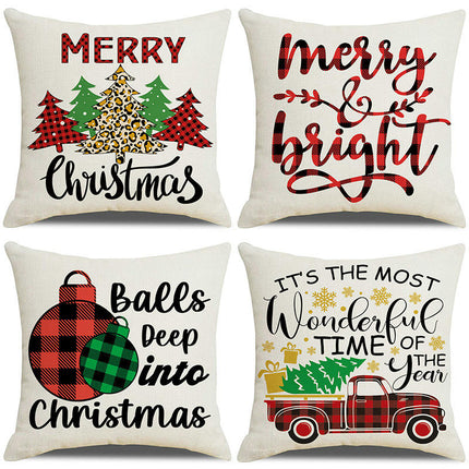 Christmas Pillow Covers Set of 4 Winter Throw Pillows Cover Holiday Pillow Covers for Sofa Home Decor