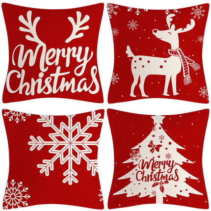 Christmas Pillow Covers Set of 4 Winter Throw Pillows Cover Holiday Pillow Covers for Sofa Home Decor
