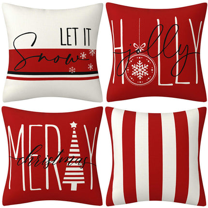 Christmas Pillow Covers Set of 4 Winter Throw Pillows Cover Holiday Pillow Covers for Sofa Home Decor