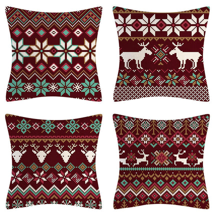 Christmas Pillow Covers Set of 4 Winter Throw Pillows Cover Holiday Pillow Covers for Sofa Home Decor