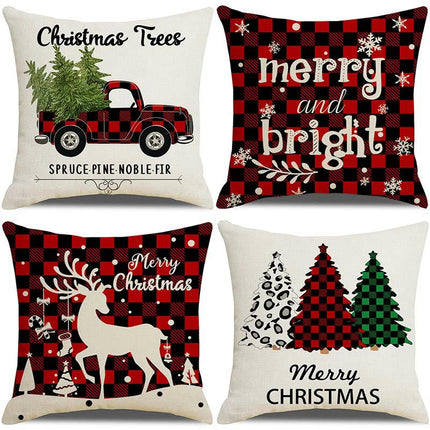 Christmas Pillow Covers Set of 4 Winter Throw Pillows Cover Holiday Pillow Covers for Sofa Home Decor