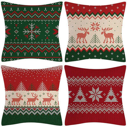 Christmas Pillow Covers Set of 4 Winter Throw Pillows Cover Holiday Pillow Covers for Sofa Home Decor