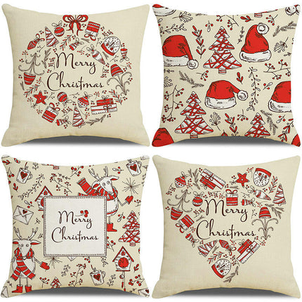 Christmas Pillow Covers Set of 4 Winter Throw Pillows Cover Holiday Pillow Covers for Sofa Home Decor
