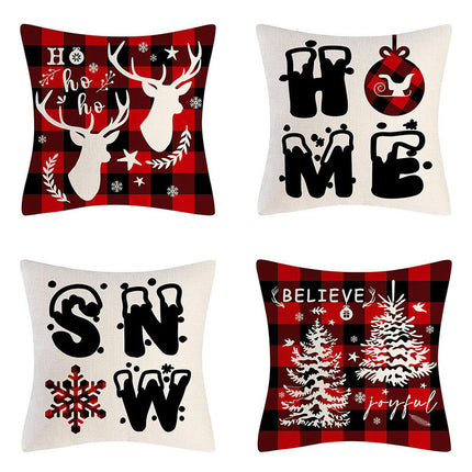 Christmas Pillow Covers Set of 4 Winter Throw Pillows Cover Holiday Pillow Covers for Sofa Home Decor