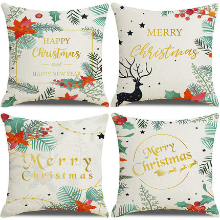 Christmas Pillow Covers Set of 4 Winter Throw Pillows Cover Holiday Pillow Covers for Sofa Home Decor