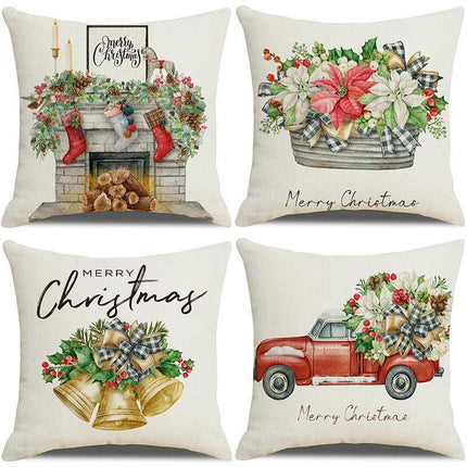 Christmas Pillow Covers Set of 4 Winter Throw Pillows Cover Holiday Pillow Covers for Sofa Home Decor