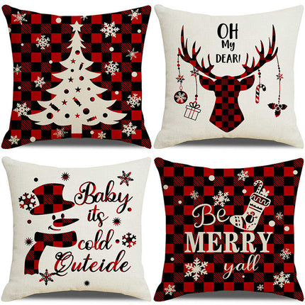 Christmas Pillow Covers Set of 4 Winter Throw Pillows Cover Holiday Pillow Covers for Sofa Home Decor