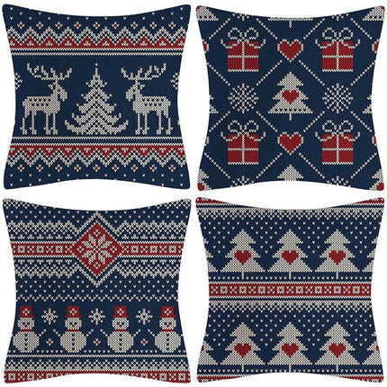 Christmas Pillow Covers Set of 4 Winter Throw Pillows Cover Holiday Pillow Covers for Sofa Home Decor