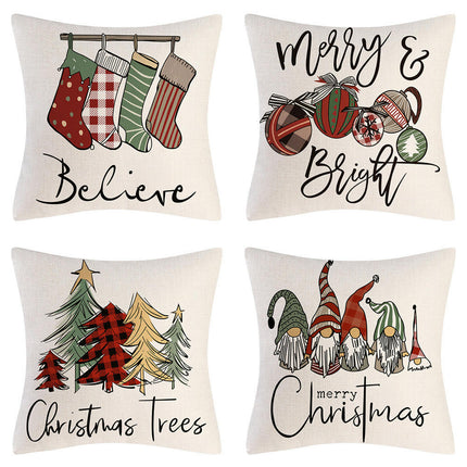 Christmas Pillow Covers Set of 4 Winter Throw Pillows Cover Holiday Pillow Covers for Sofa Home Decor