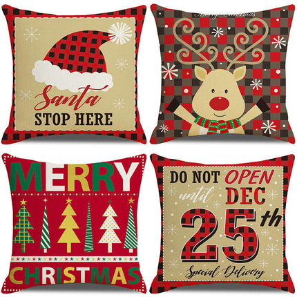 Christmas Pillow Covers Set of 4 Winter Throw Pillows Cover Holiday Pillow Covers for Sofa Home Decor