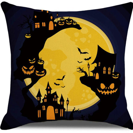 Halloween Pillow Case,Orange and Black Pillow Cover Halloween Linen Sofa Bed Throw Cushion Cover Decoration