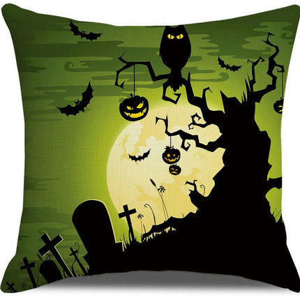 Halloween Pillow Case,Orange and Black Pillow Cover Halloween Linen Sofa Bed Throw Cushion Cover Decoration
