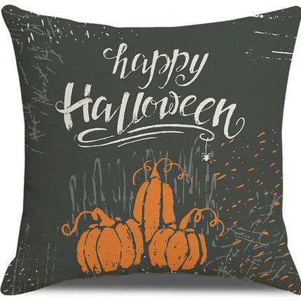 Halloween Pillow Case,Orange and Black Pillow Cover Halloween Linen Sofa Bed Throw Cushion Cover Decoration