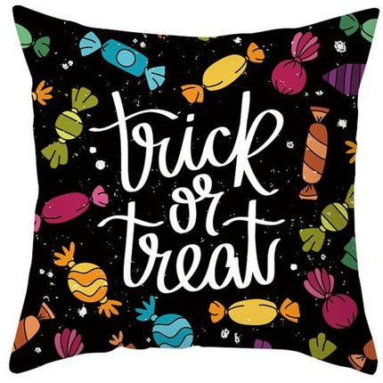 Halloween Pillow Case Throw Pillow Cover Happy Halloween Linen Sofa Bed Throw Cushion Cover Decoration