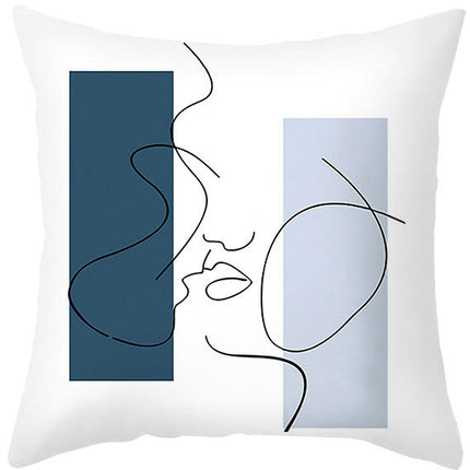 Abstract Art Throw Pillow Cover Square Pillow Covers Modern Farmhouse Decorative Pillowcases-A