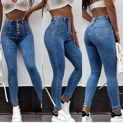 Women's High Waist Skinny Jeans Stretchy Casual Denim Pants