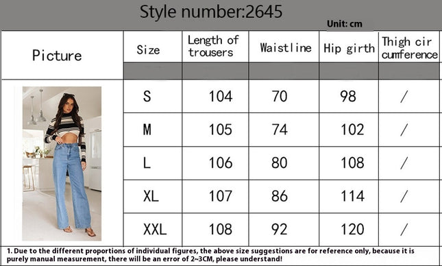 Womens Jeans Baggy Stretchy High Waisted Denim Wide Leg Trouser Pants