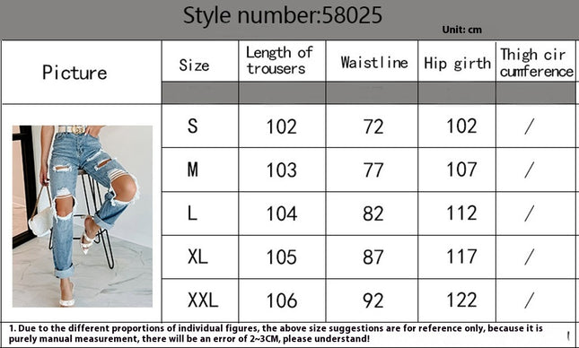 Women's High Waist Straight Leg Ripped Jeans Cut Out Distressed Denim Pants