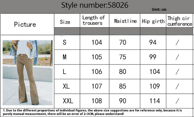 Women's Flare Bell Bottom Jeans High Waist Stretchy Denim Pants