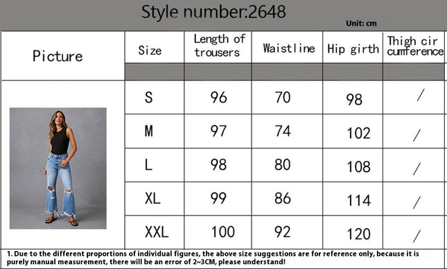 High Waisted Ripped Wide Leg Jeans for Women Casual Distressed Pants
