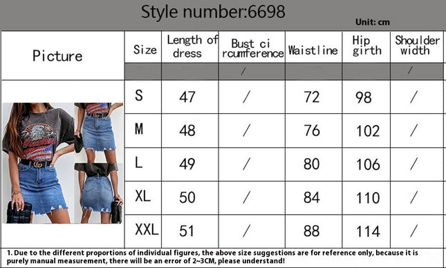 Women Denim Skirt High Waist Raw Hem Stretch Casual Mini Jean Skirts