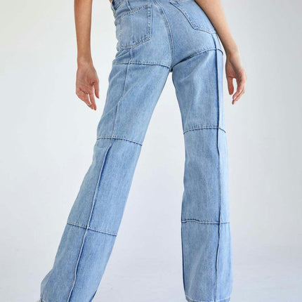 High Waisted Jeans for Women Trendy Baggy Straight Leg Denim Jeans