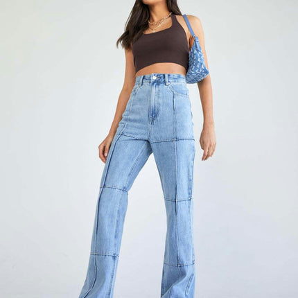 High Waisted Jeans for Women Trendy Baggy Straight Leg Denim Jeans