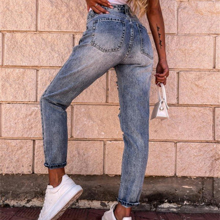Boyfriend Ripped Jeans for Women High Waisted Distressed Denim Pants
